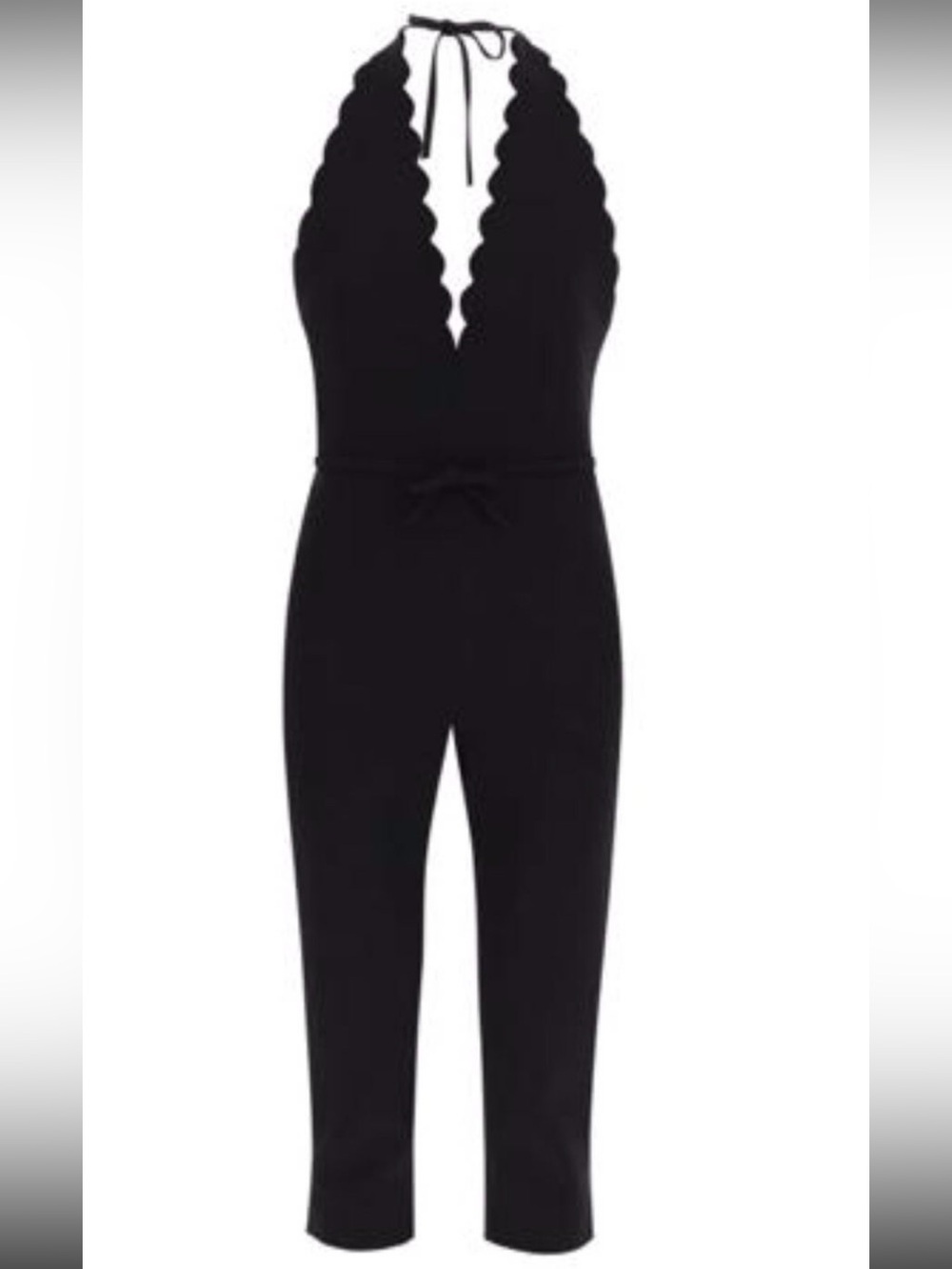NWT Miu Miu 2020 Collection Black Halter Cropped Jumpsuit Bow Italy Size 42